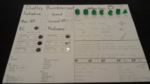 Dungeons and Dragons Character Sheet 6 yr old