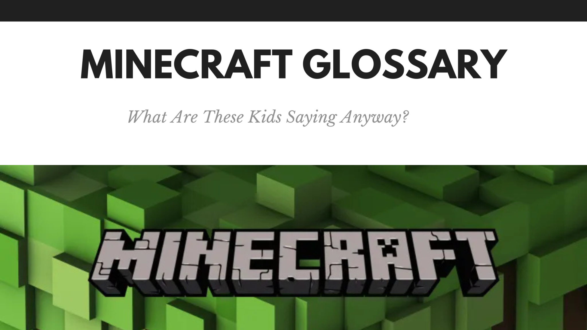 Minecraft Glossary